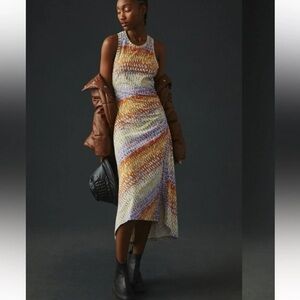 Anthropologie Daily Practice Sleeveless Multi-Color Knit Midi Dress